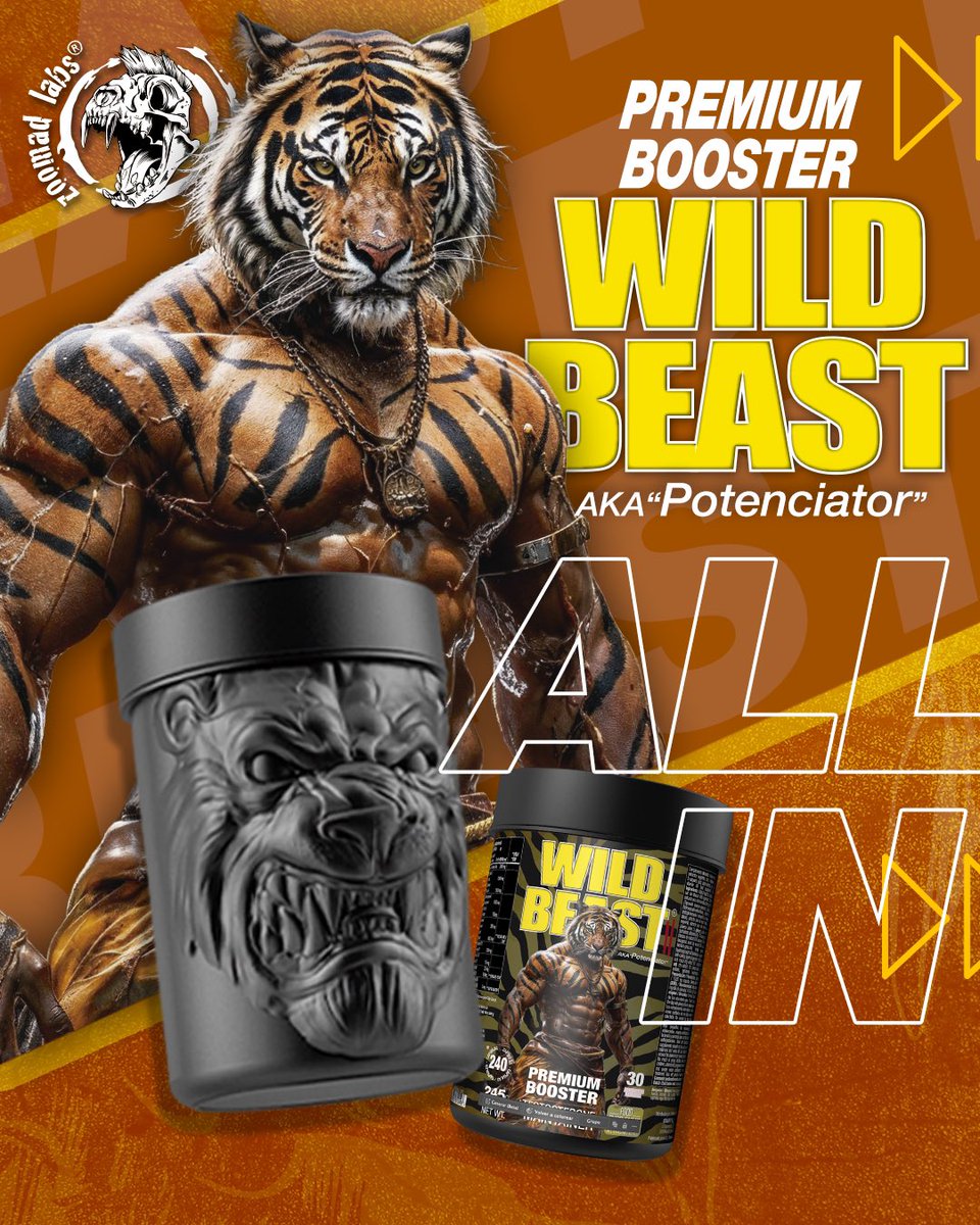 zoomadlab's tweet photo. WILD BEAST - Potenciador premium!  🐯 
El Booster definitivo de Zoomad Labs
¿Te notas flojito? El estrés, la edad pueden jugar en tu contra. Pero con Wild Beast, ¡estarás arriba en pocos días! 🚀🐾

Ingresa en https://t.co/qwwAh7cfKd y obtén el tuyo hoy! 🛒
#testosteronebooster https://t.co/q8uG3mypPZ