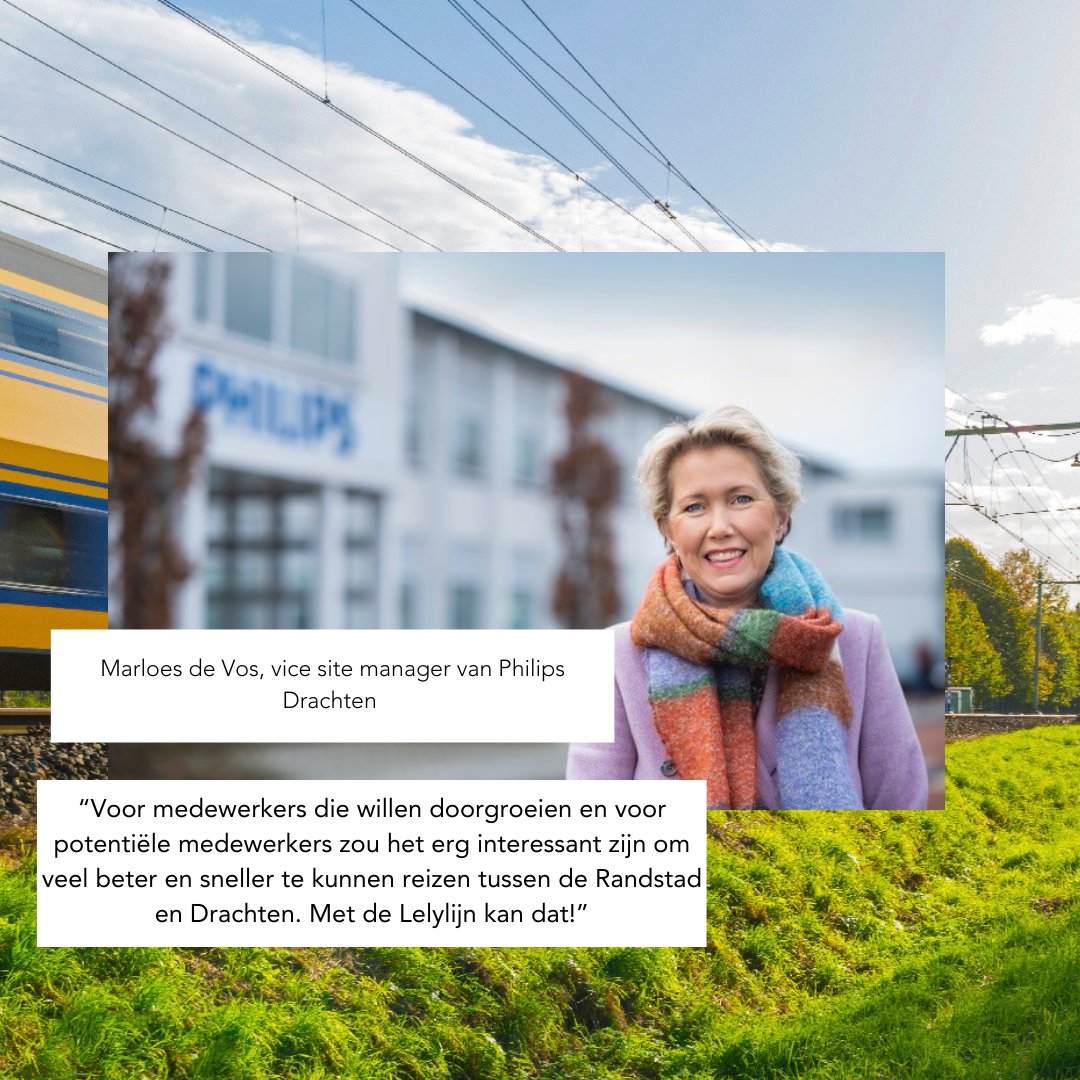 🚆Deze week delen wij verhalen van inwoners uit onze regio voor wie de Nedersaksenlijn en de Lelylijn van grote betekenis zou kunnen zijn.

👉Marloes de Vos, vice site manager van Philips Drachten, benadrukt het belang van een betere verbinding tussen het Noorden en de Randstad