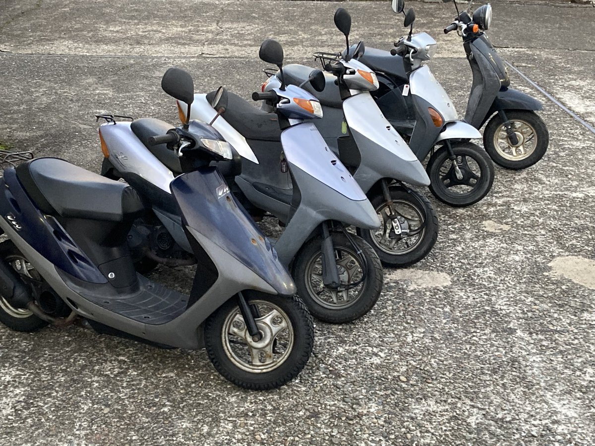 junkbox178's tweet photo. 現状販売車の予備軍✨
最近の傾向としてキレイに仕上げて値段が上がるよりもボロいままで安い方が需要がありそうなので、どの程度手を加えるか悩み中です😌
#AF27 #AF61 #CA1KA #CA45A #現状販売車 #バイクパーツのジャンクボックス https://t.co/2YKvQOUjE2