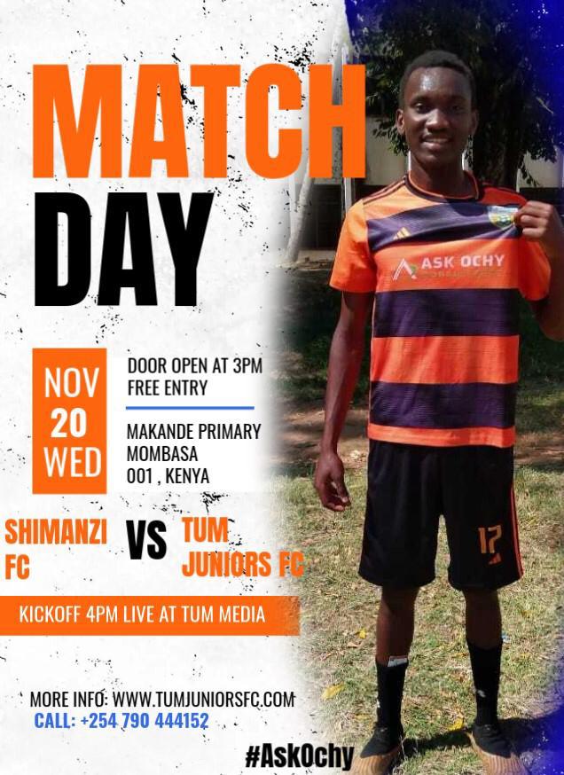 AskOchy's tweet photo. TUM Juniors travel to Makande Primary School today for a friendly match against hosts Shimanzi FC. KO 4PM EAT.
#AskOchy #TJFC #TOC #FootballKE
Play aviator... https://t.co/c5bLFLw2NE https://t.co/FgseQrQ7Qj