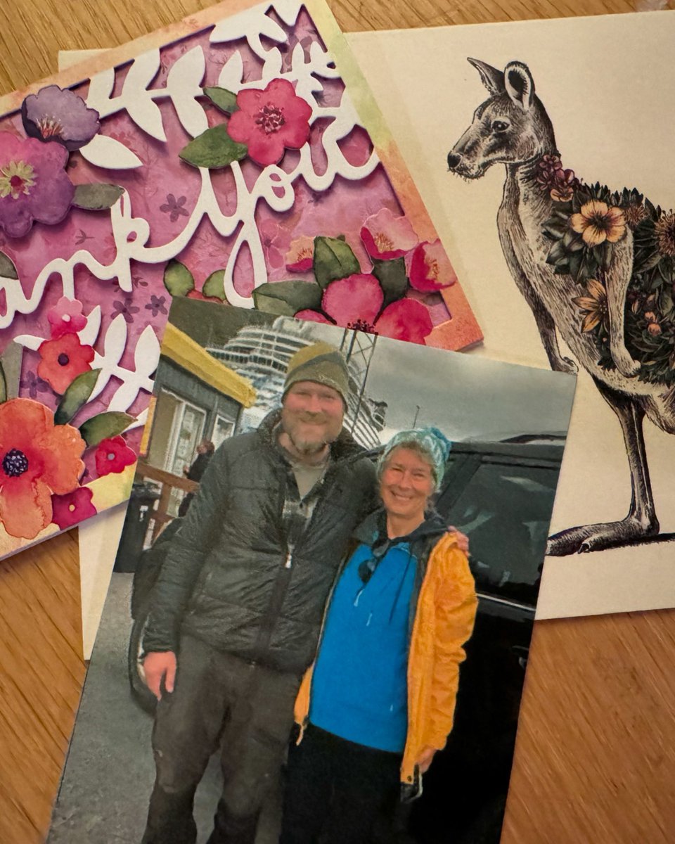 Lovely lift to a difficult week to receive these messages of appreciation from Janice May and Margaret Price. Thank you for the delicious goodies and for the books which we’ve been thoroughly enjoying. It is very generous of you both to remember us x