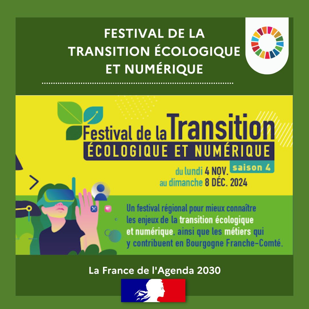 🍃4ème édition du Festival de la Transition écologique numérique de la région Bourgogne Franche-Comté. 
🎯Objectif: encourager les jeunes à explorer les formations et les professions liées à la durabilité et au numérique.
⬇️
edd.ac-besancon.fr/festival-de-la…
#ODD11  #ODD12  <a href="/ac/">Aditya Chadha</a>-besançon