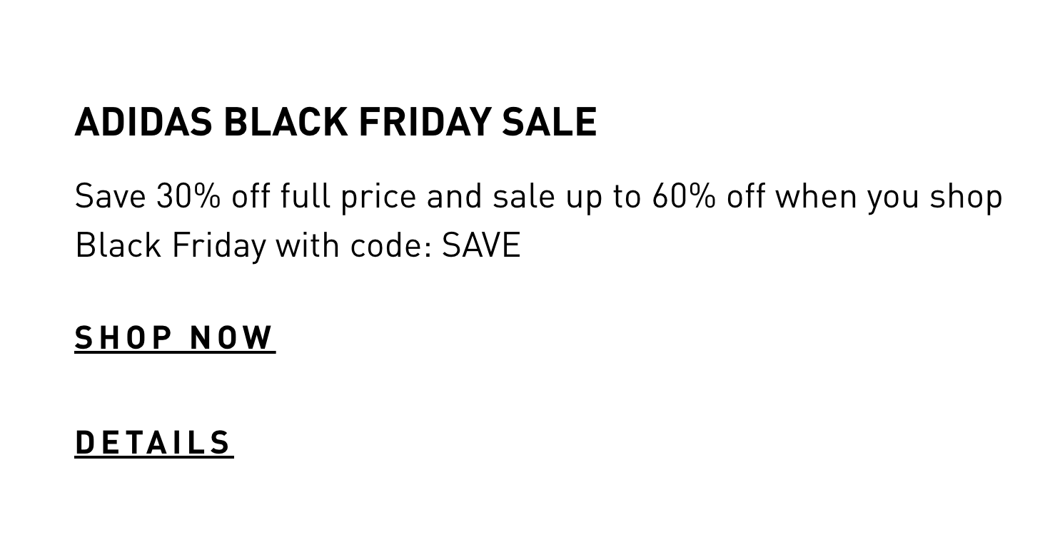 SOLELINKS on X Ad Black Friday Sale via adidas US 30 off SITEWIDE SALE use code SAVE SHOP ALL https t 4r4E6aTc3f SHOP SALE https t K6GMBisxkb https t pTFvzNRyQI X
