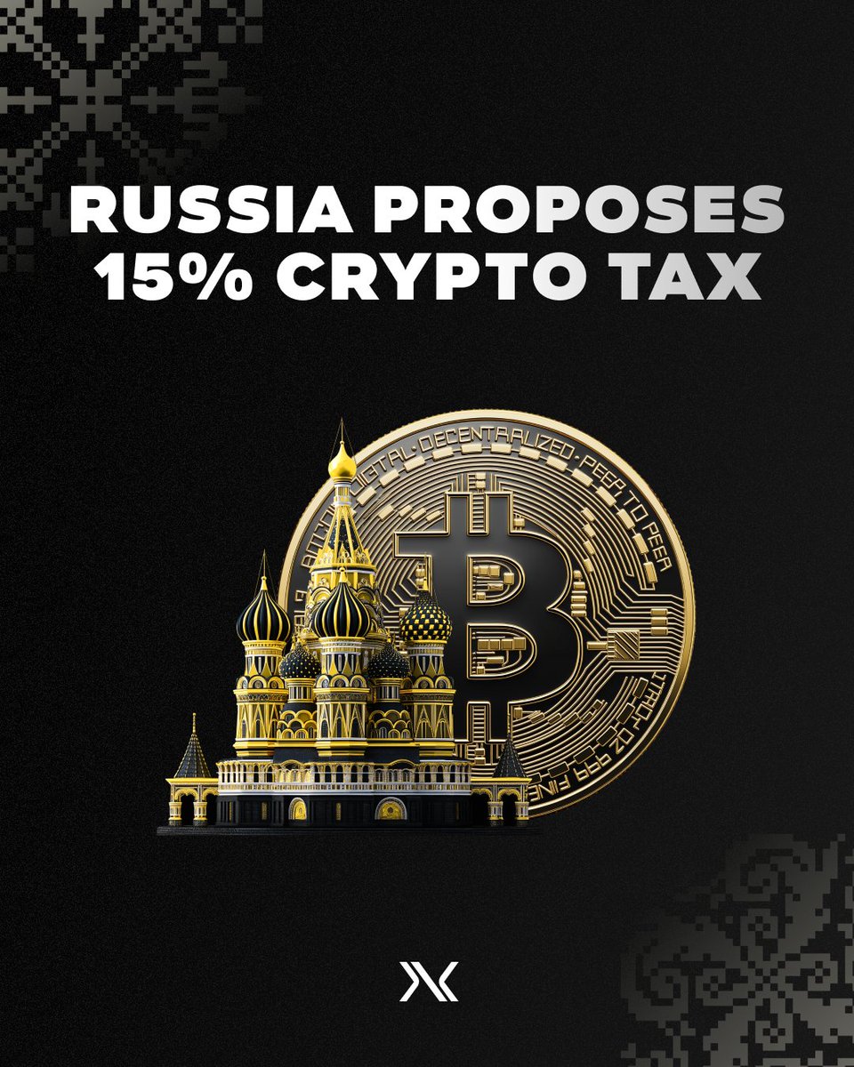 Russia has proposed a 15% tax on income from crypto trading and mining as  part of a move to regulate the sector. 🧐 This legislation aims to provide  transparency, track financial activities,