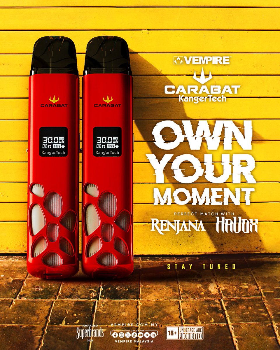 Vempire_my's tweet image. All Eyes on November.
Carabat Kangertech, Made for those who take the lead. Renjana + Havox = Perfect synergy for a bold new chapter.

Dropping soon, stay tuned!

#carabat #carabatkangertech #kangertech #november #revolution #teaser #fyp #explore #malaysia