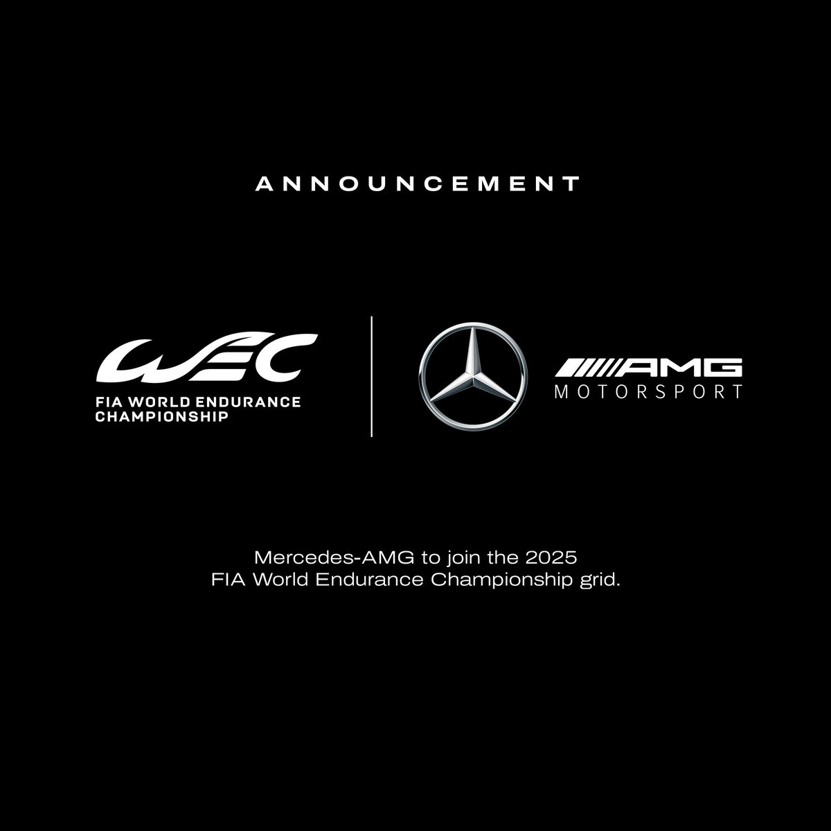 BREAKING NEWS: Mercedes-AMG will join the grid next year!

We bet you weren't expecting that one. 👀

Stay tuned to find out which team the marque will be partnering with.

#WEC #MercedesAMGMotorsport #MercedesAMG #Mercedes #AMG