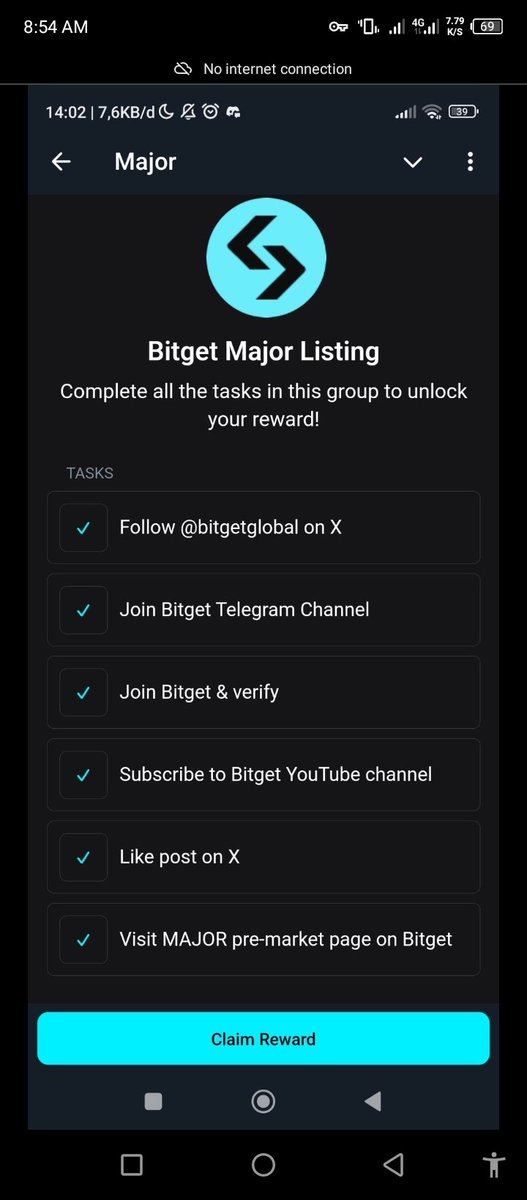 ConquerorisWin's tweet photo. @bitgetglobal @majoroftelegram Good luck to me 🍀 https://t.co/81VmJLnWoE