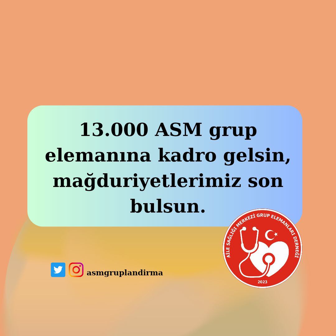 <a href="/asmgruplandirma/">Aile Sağlığı Merkezi Grup Elemanları Derneği</a> <a href="/aylinyaman_/">Dr. Aylin Yaman</a> <a href="/drmemisoglu/">Prof. Dr. Kemal Memişoğlu</a> <a href="/saglikbakanligi/">T.C. Sağlık Bakanlığı</a> Verilen sözler tutulmalı bir an önce özlük haklarımız teslim edilmeli

#asmdeişbarışıyok