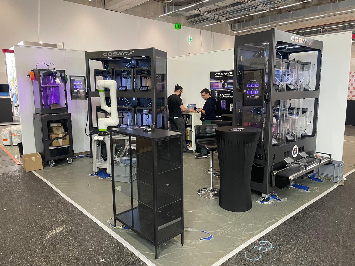 cosmyx3d's tweet photo. Excited to showcase industrial #3DPrinting solutions at #Formnext! Featuring the precision of #Cosmyx3D printers &amp; sustainable innovation >75% European-sourced components. The future of #AdditiveManufacturing is now with #DistributedManufacturing

 #MadeInFrance #Innovation https://t.co/yRiKYZ78yA
