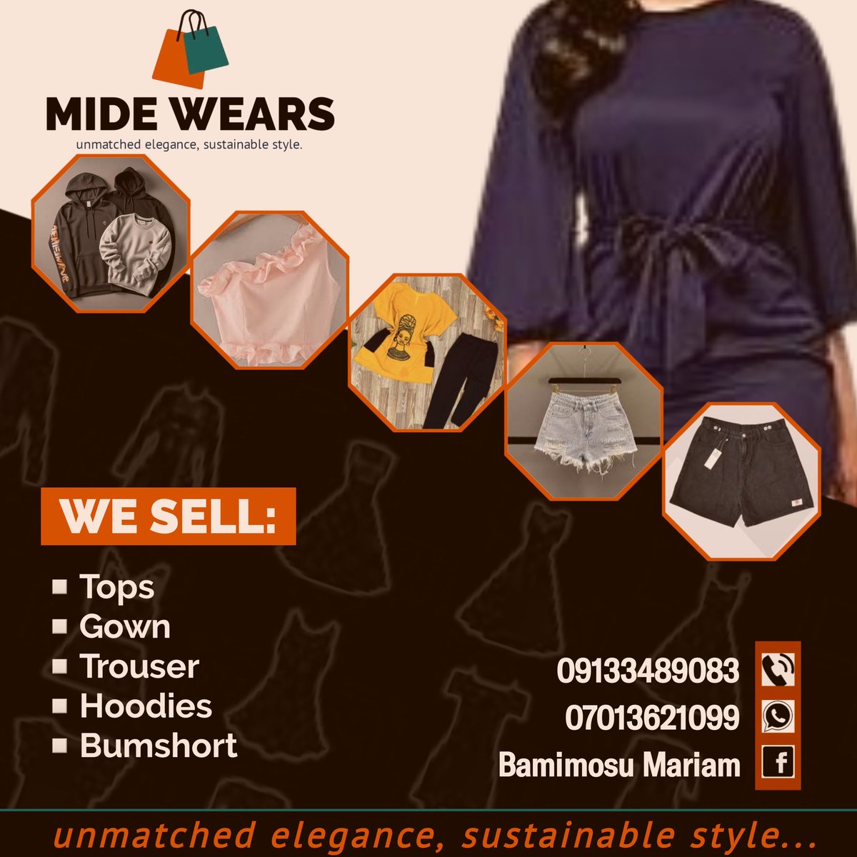 Are you running out of outfit ideas?
OR
Are you tired of wearing the same old clothes?

Worry no more, as MIDE WEARS has got you covered with their comfortable, quality fabrics.
A whole lot of unique designs to elevate your style.

Click the link to shop: wa.me/2349133489083