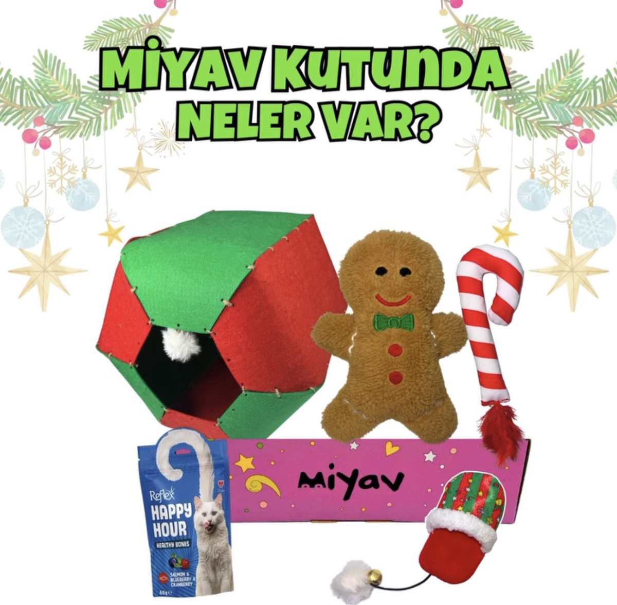 Miyavlarımız olmasa geride bırakacağımız yıl böyle anlamlı olmazdı değil mi? Biriciklerimizi heyecanlandırırken sizi de neşelendirecek bir yeni yıl kutusu hazırladık. Miyavlarınızın hayatlarınızda, Miyav kutularımızın da evlerinizde olacağı bir yıl diliyoruz 🎄