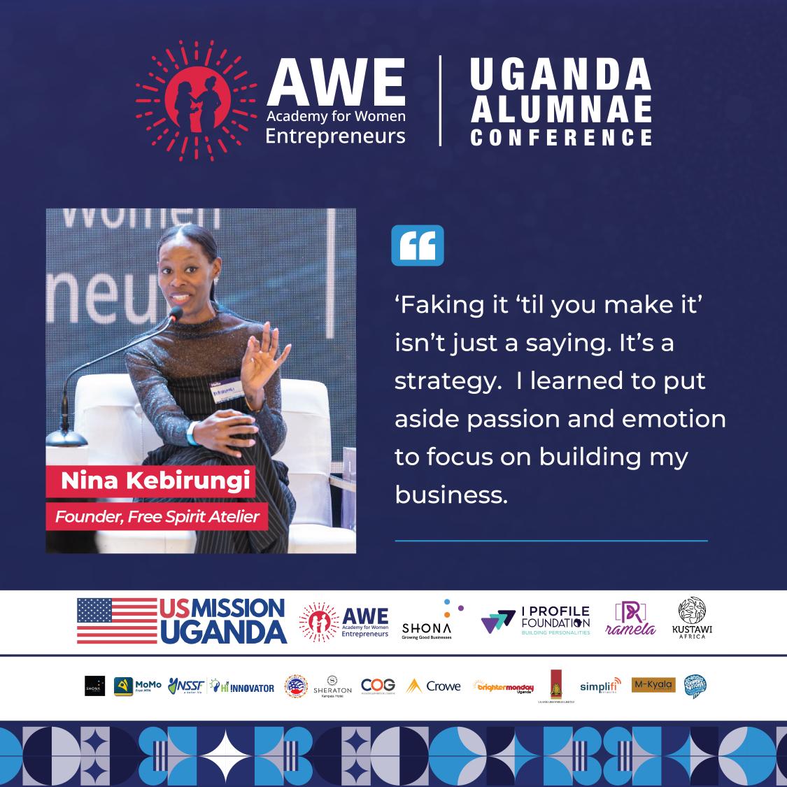 SHONAGroup's tweet image. Nina Kebirungi, Founder of Free Spirit Atelier, shares her journey as a successful women entrepreneur. 

#AWEConferenceUG2024
#AWEInUganda #AWEnergized