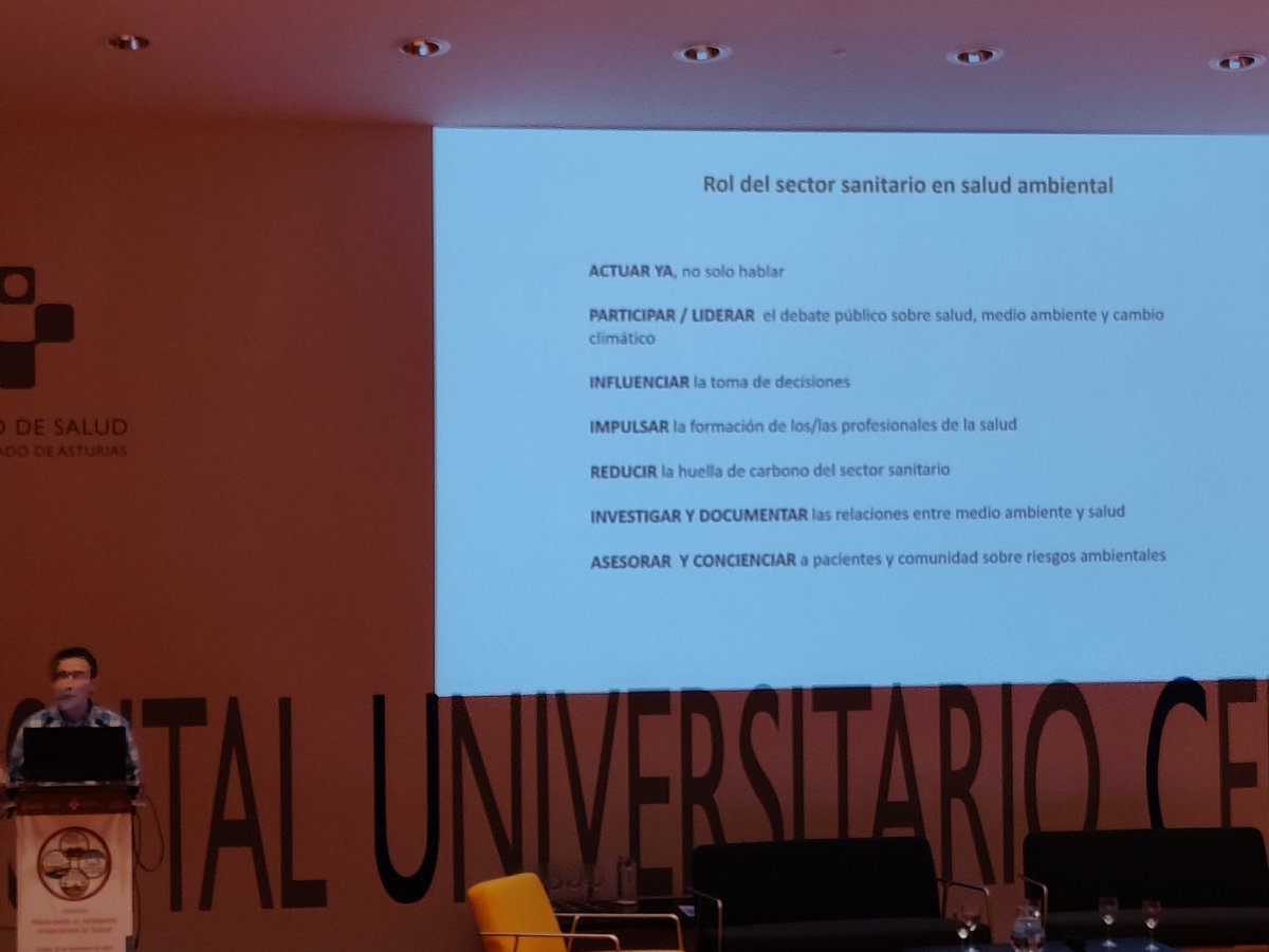I Jornada en el #HUCA "Mejorando el ambiente mejoramos la salud". Rol del sector sanitario.
