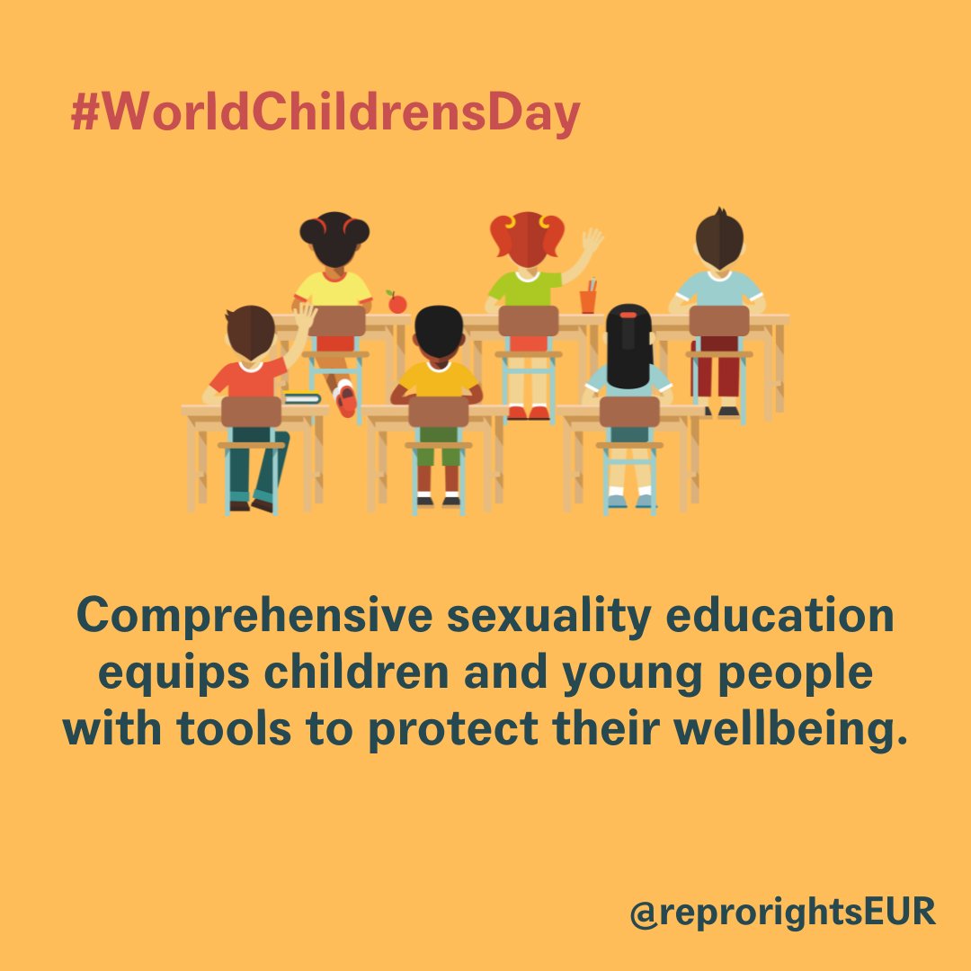 ReproRightsEUR's tweet photo. Access to mandatory age-appropriate, evidence-based and scientifically accurate comprehensive sexuality education is critical to every child’s development, helping to safeguard their health &amp; wellbeing. Policy makers across Europe must make #CSE a top priority. #WorldChildrensDay https://t.co/4blNbFirIZ
