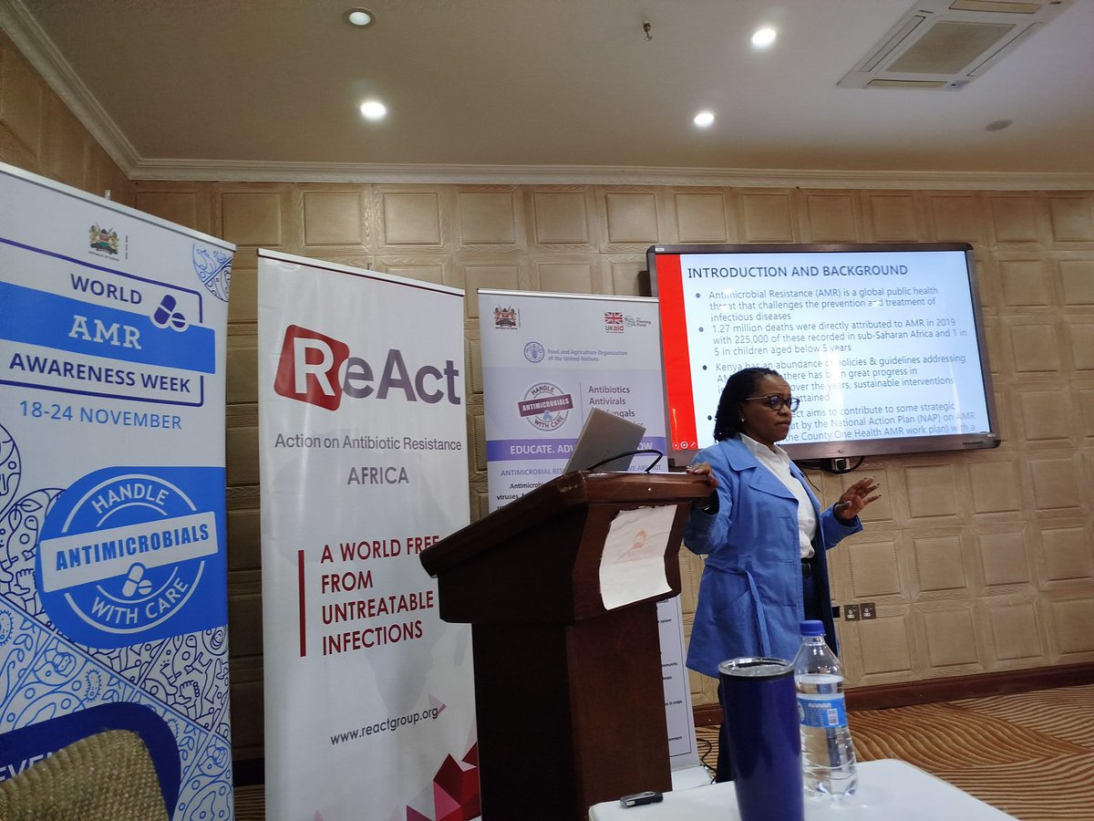 ReAct Africa Network (RAN) (@reactafrica_ran) on Twitter photo #WAAW2024 🔊
Dr. <a href="/TracyMuraya1/">tracy_muraya</a> giving a presentation in <a href="/County19Nyeri/">County Government of Nyeri</a> during their County Antimicrobial Interagency Stewardship Committee (CASIC) review meeting.
#EducateAdvocateActNow #WAAW2024 🔊
Dr. <a href="/TracyMuraya1/">tracy_muraya</a> giving a presentation in <a href="/County19Nyeri/">County Government of Nyeri</a> during their County Antimicrobial Interagency Stewardship Committee (CASIC) review meeting.
#EducateAdvocateActNow