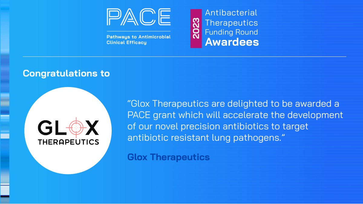 We are pleased to announce that <a href="/GloxThera/">Glox Therapeutics</a> has joined the PACE portfolio. Glox is advancing narrow-spectrum protein antibiotics for ‘Enterobactericeae’.