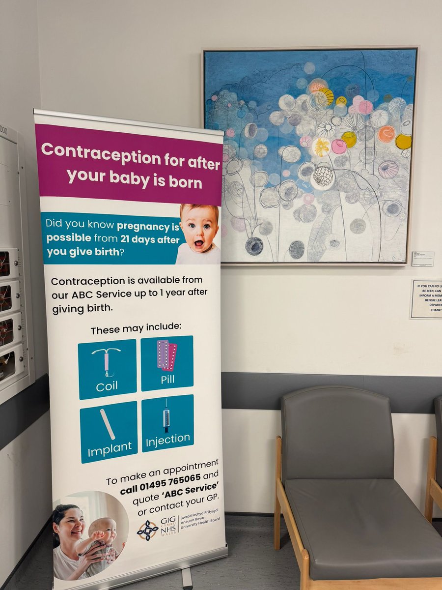 TheSexHealthDr's tweet photo. Post natal contraception is an essential part of womenβs healthcare. In @AneurinBevanUHB we have started a campaign within the antenatal setting to highlight this issue to women before they have their babies. See if you spot our posters in clinic! #postnatalcontraception https://t.co/5HbkF6qSPp