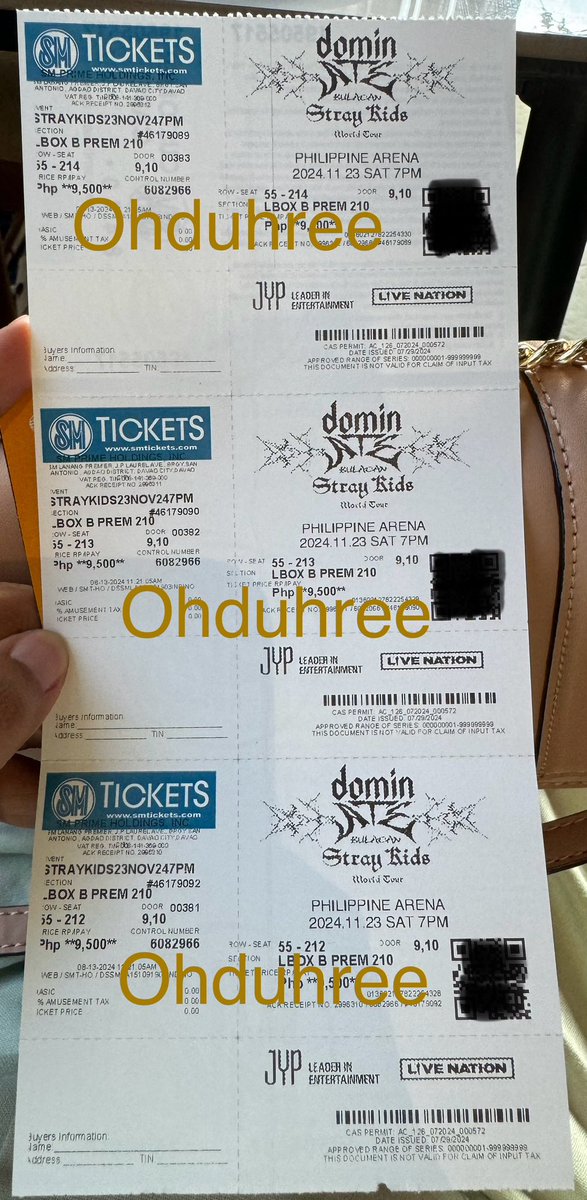 ohduhree's tweet photo. Price drop ‼️‼️

Selling 1 remaining ticket for 6,000 only (from 9,600php)

LBB Premium section 210

Meetup on D-Day only

PM If interested 

#StrayKids #dominATE_BULACAN #SKZ https://t.co/P8AHWSSpOl