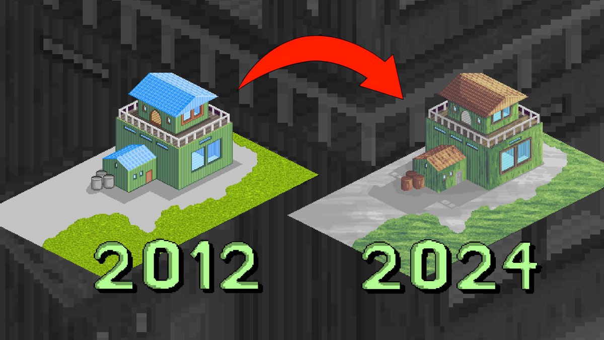 I revisited my old isometric pixel art – Here’s how it looks now! If you want to see the process, check it out here: youtu.be/Hk9vaqFFqwI 

#pixelart #aseprite #IndieGameDev