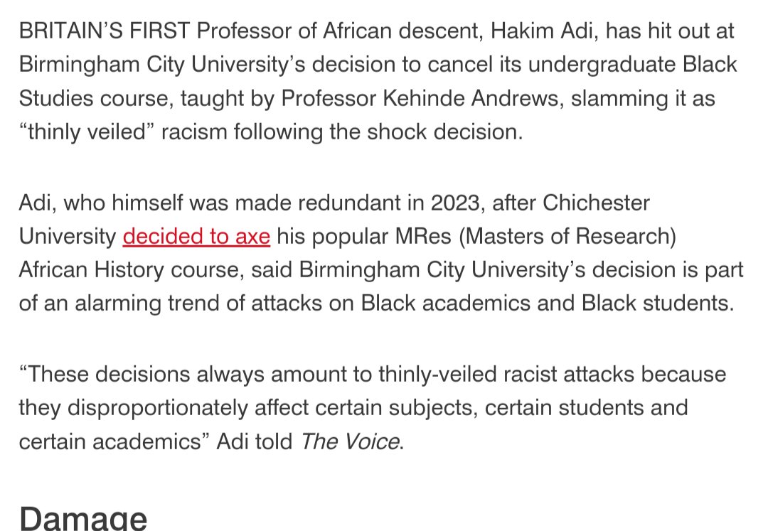 Times are bleak in UK academia. All the Black Studies degrees (recently established) are being abandoned and axed.