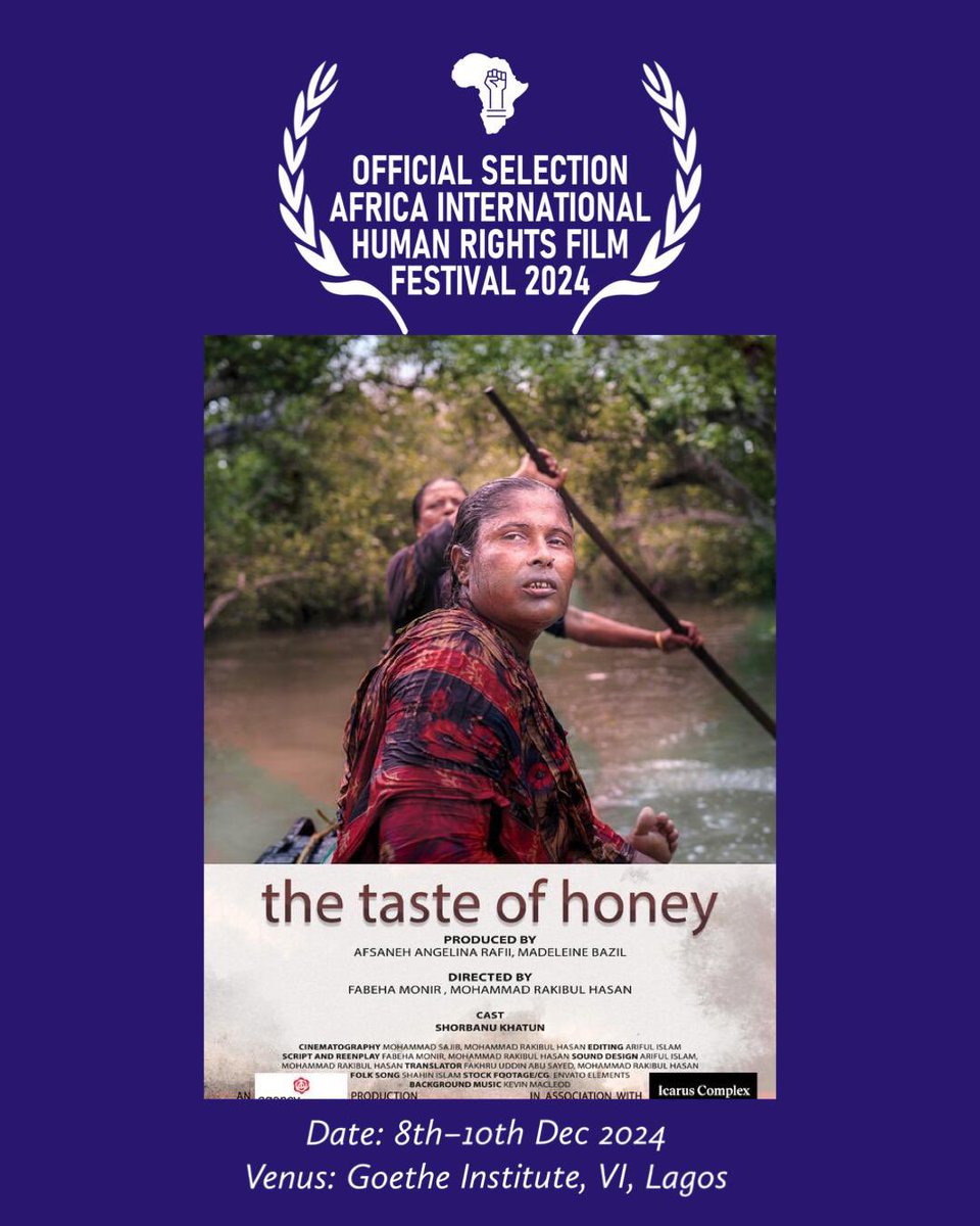 AiHRFFestival's tweet photo. Selected- Taste of honey for the International Human Rights Film Festival AIHRFF2024 ✨🎬         

A resilient tiger widow from the world’s largest mangrove forest, the Sundarbans (Bangladesh),       

… https://t.co/tD4ehMTCOT