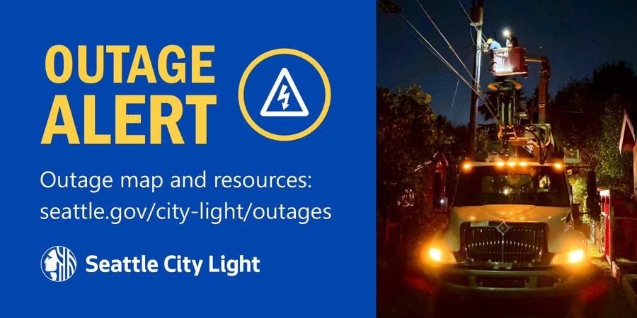 SEACityLight's tweet photo. 1:00 AM UPDATE: The number of customers affected has dropped to 107,548. Crews will keep working at it until all customers without power have been restored. https://t.co/zSdm2GZc5H