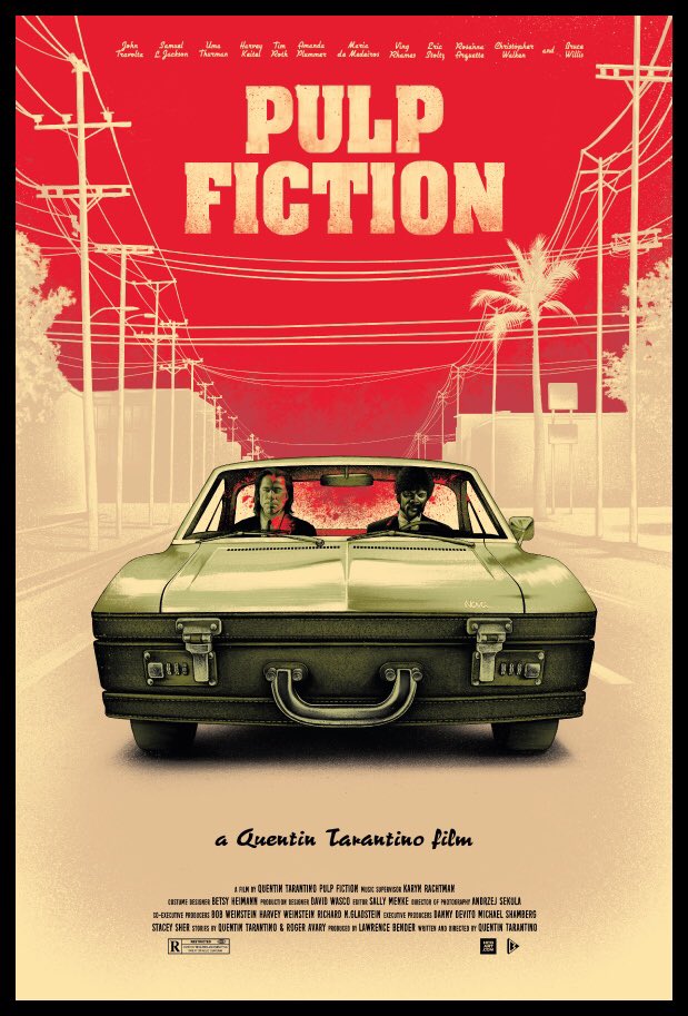 The Film '89 Podcast™️ (@film89uk) on Twitter photo #Film89PosterOfTheDay
No.2568
Pulp Fiction (1994)
(Artist: <a href="/WoodheadArt/">Benedict Woodhead</a>)
Director: Quentin Tarantino #Film89PosterOfTheDay
No.2568
Pulp Fiction (1994)
(Artist: <a href="/WoodheadArt/">Benedict Woodhead</a>)
Director: Quentin Tarantino