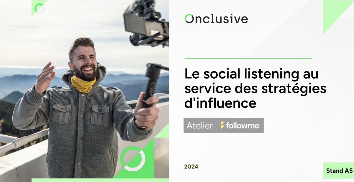 2ème jour sur le salon #FollowMeParis : 
Je vous conseille de participer à l'atelier proposé par Onclusive sur le Social Listening au service des stratégies d'influence  qui commencera à 10h30. 
Livetweet à venir, suivez le thread ⤵️ 
#CollaborationCommerciale <a href="/ONSocial_FR/">Onclusive Social 🇫🇷</a>