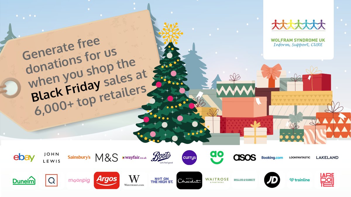 Wolfram Syndrome UK (@wolframsynduk) on Twitter photo Bagging a Black Friday bargain? Sign up to support us via <a href="/giveasyoulive/">Give as you Live 💙❤️💚</a> and you could generate free donations on any online purchases you make at over 6,000 top retailers > giveasyoulive.com/join/wolframsy… Bagging a Black Friday bargain? Sign up to support us via <a href="/giveasyoulive/">Give as you Live 💙❤️💚</a> and you could generate free donations on any online purchases you make at over 6,000 top retailers > giveasyoulive.com/join/wolframsy…