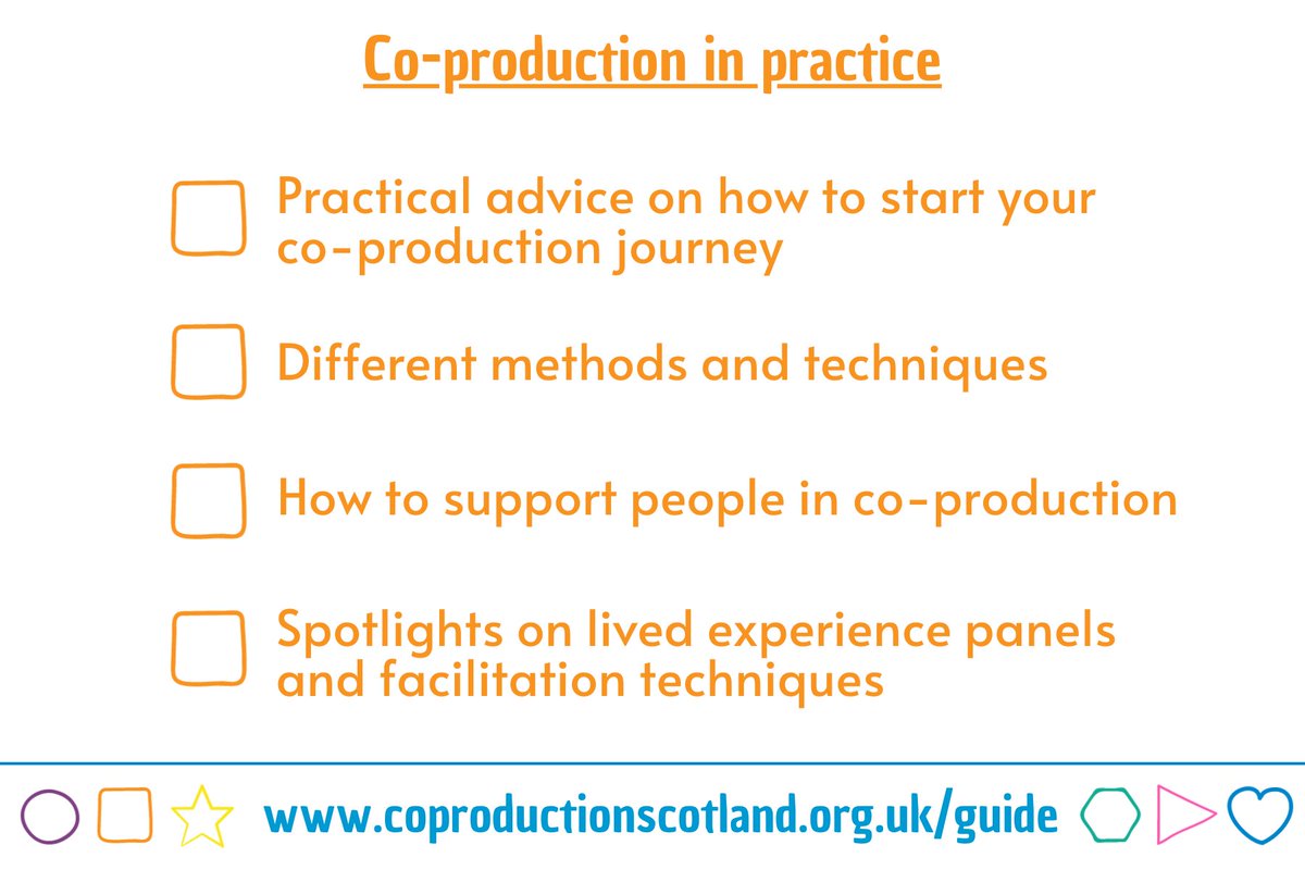 ScotCoPro's tweet photo. It's the third day of #CoProWeekScot 🤩
Today we're focusing on the second section of our new Co-production Guide - this part is designed to take you through the co-pro process and provides useful, practical advice to follow!
https://t.co/F45pT73ZRe https://t.co/rKYLhA61I7