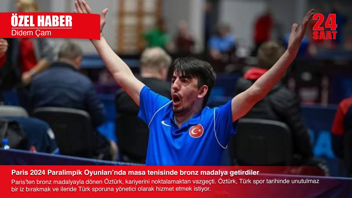 ÖZEL HABER | Didem Çam

Paris 2024 Paralimpik Oyunları’nda masa tenisinde bronz madalya getirdiler

Paris’ten bronz madalyayla dönen Öztürk, kariyerini noktalamaktan vazgeçti. Öztürk, Türk spor tarihinde unutulmaz bir iz bırakmak ve ileride Türk sporuna yönetici olarak hizmet
