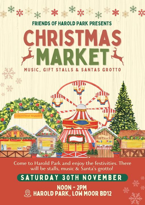 Officers from Bradford South NPT will be in attendance at Harold Park Christmas Market on 30th November from 12pm. Come along and join in the fun! #NPT