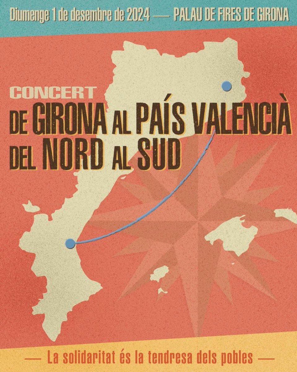 Des del Festivalot i <a href="/amicsdelesarts/">Els Amics de les Arts</a> donem suport i col.laborem amb el gran concert solidari amb beneficis destinats al País Valencià. 
🗓️1 de desembre a Fira de Girona
👉 Programació i horaris familiars! Més info (shorturl.at/Jhs31)
🎟️ A la venda (shorturl.at/8heiw)