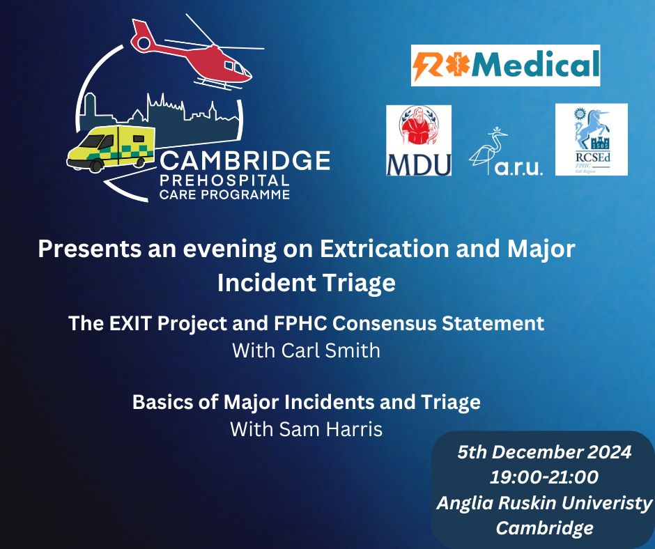 Cambridge PCP (@camprehosp) on Twitter photo NEW FORUM ALERT! We are please to announce our Christmas forum on extrication and major incident triage with <a href="/CarlSmithCoP/">Carl Smith</a> and <a href="/tri_sam29/">Sam Harris</a>. Sign up IN PERSON: forms.gle/pMpuRb8hV9UJxS… up ONLINE: events.teams.microsoft.com/event/02652690… NEW FORUM ALERT! We are please to announce our Christmas forum on extrication and major incident triage with <a href="/CarlSmithCoP/">Carl Smith</a> and <a href="/tri_sam29/">Sam Harris</a>. Sign up IN PERSON: forms.gle/pMpuRb8hV9UJxS… up ONLINE: events.teams.microsoft.com/event/02652690…