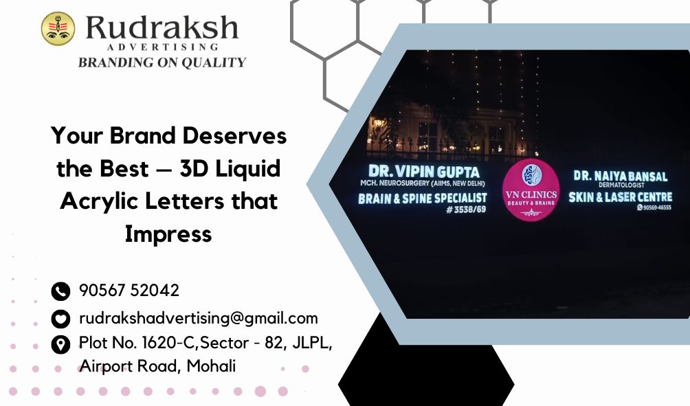 RudrakshAd1977's tweet image. Transform your brand with stunning 3D Liquid Acrylic Letters by Rudraksh Advertising. Precision-crafted, vibrant, and durable signage in Tricity!

📞090567 52042
🌐rudrakshadvertising@gmail.com

#Rudrakshadvertising #ssletters #tricity #chandigarh #mohali #logo #3dliquidletter
