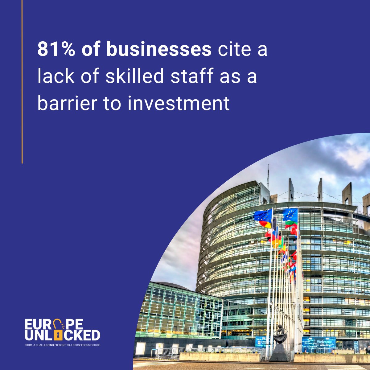 👥 Europe needs an agile workforce for a sustainable, knowledge-based economy.

By ensuring the EU has the skills and labour mobility necessary for a high-growth, innovative economy, we could massively boost business investment across the EU.

europeunlocked.eu
