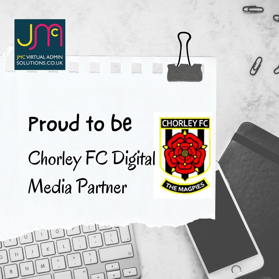 MckeownJen's tweet image. JMC is the Proud Official Digital Media Partner for @chorley_fc #chorleyfc #magpies #digitalpartner #jmcvirtualadminsolutions #friendly @chorley_fc  #mediapartner