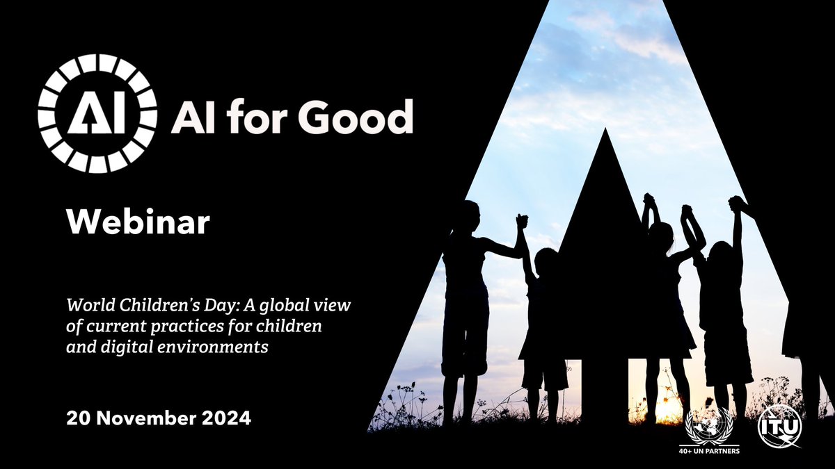Int’l Telecommunication Union (@itu) on Twitter photo ⏰ Join <a href="/ITU/">Int’l Telecommunication Union</a> this #WorldChildrensDay for a discussion with youth on children's rights in the era of AI aiforgood.itu.int/event/ai-and-c… #AIforGood ⏰ Join <a href="/ITU/">Int’l Telecommunication Union</a> this #WorldChildrensDay for a discussion with youth on children's rights in the era of AI aiforgood.itu.int/event/ai-and-c… #AIforGood