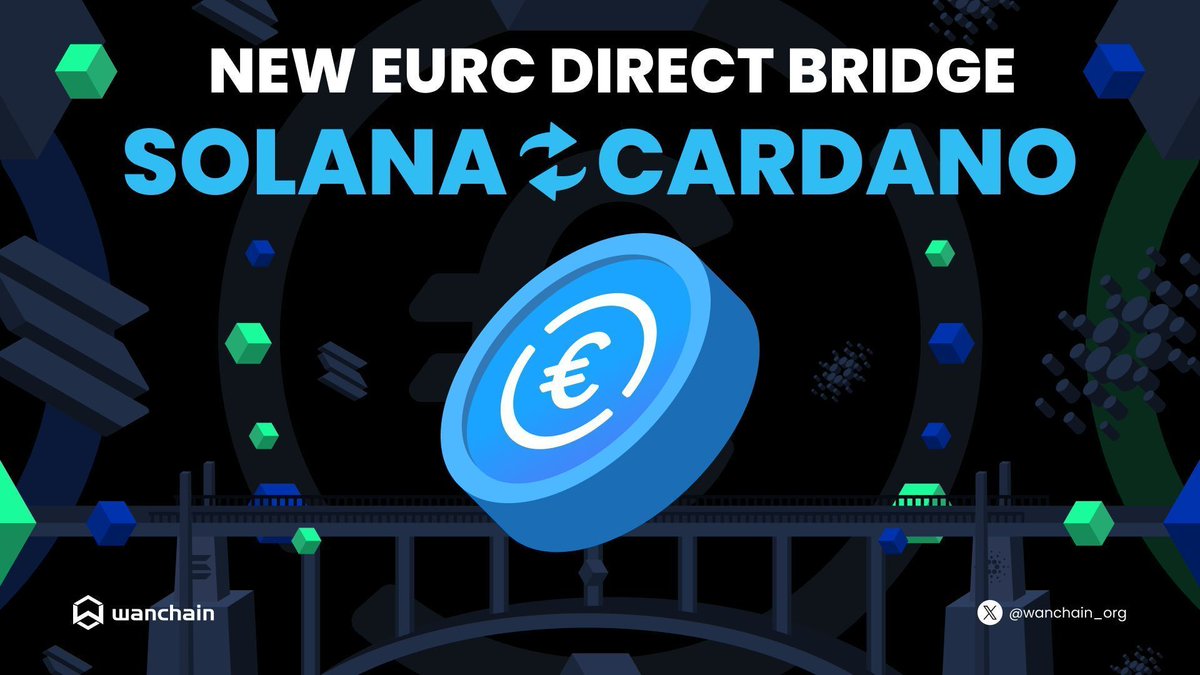 You can now send $EURC, a fully backed euro stablecoin by @circle, directly  between Solana and Cardano! Our new EURC stablecoin bridge connecting these  two major blockchains just launched. Try it out