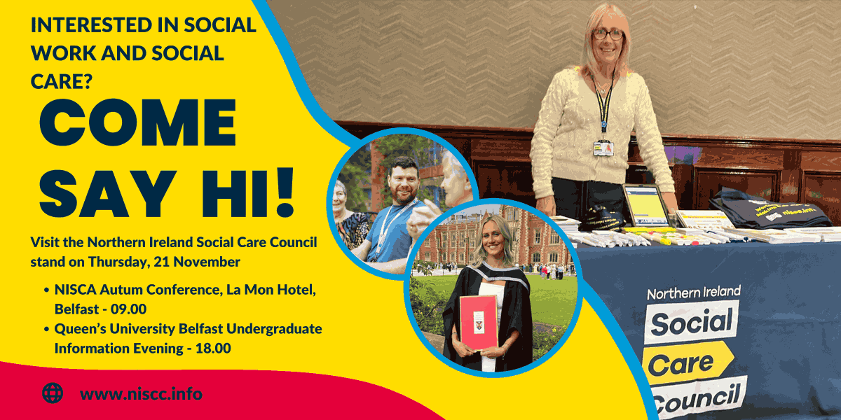 Northern Ireland Social Care Council (@ni_scc) on Twitter photo Busy day tomorrow! Come along and visit our stand at @niscacareers and the <a href="/QUBelfast/">Queen's University Belfast π</a> open day.
Full info in the inks below!
nisca.org.uk/conferences/auβ¦
qub.ac.uk/events/whats-oβ¦
#Yes2SocialWork #StudySocialWork Busy day tomorrow! Come along and visit our stand at @niscacareers and the <a href="/QUBelfast/">Queen's University Belfast π</a> open day.
Full info in the inks below!
nisca.org.uk/conferences/auβ¦
qub.ac.uk/events/whats-oβ¦
#Yes2SocialWork #StudySocialWork
