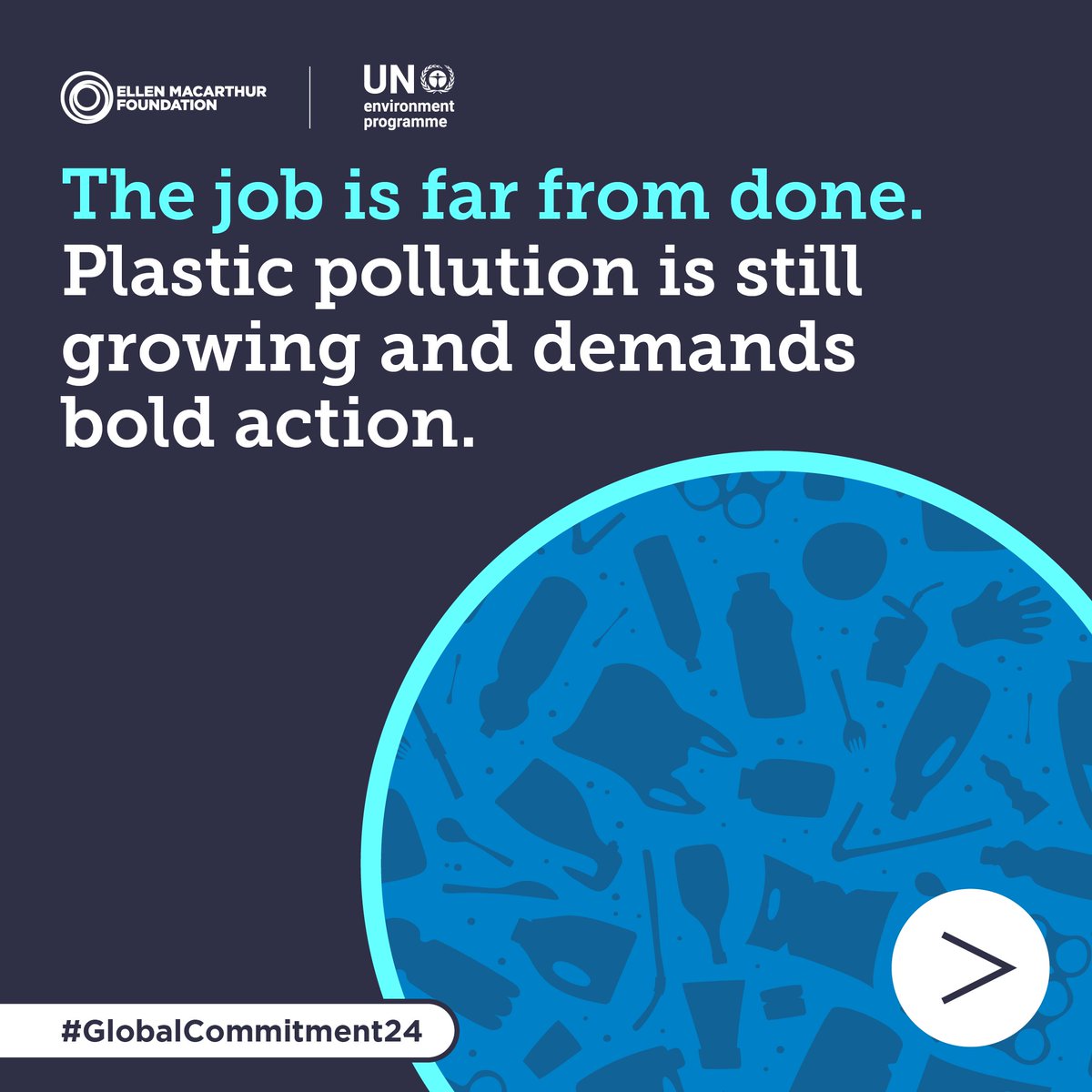 circulareconomy's tweet photo. Despite progress driven by #GlobalCommitment24 signatories, the world is off track to eliminate plastic waste and pollution.

Six years worth of data and learnings show us clearly what the pivotal hurdles are, and where more collective action is needed.

🧵 1/2