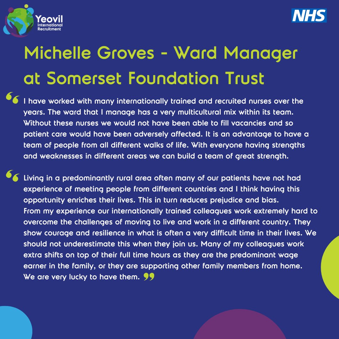 Yeovil International Recruitment (@yeovilir) on Twitter photo Our international nurses are valued so much in all of the Trusts we recruit for. If we can help your NHS Trust with international recruitment get in touch with <a href="/helens05/">Helen Stobbs</a> #stafftestimonial #NHStoNHSrecruitment Our international nurses are valued so much in all of the Trusts we recruit for. If we can help your NHS Trust with international recruitment get in touch with <a href="/helens05/">Helen Stobbs</a> #stafftestimonial #NHStoNHSrecruitment
