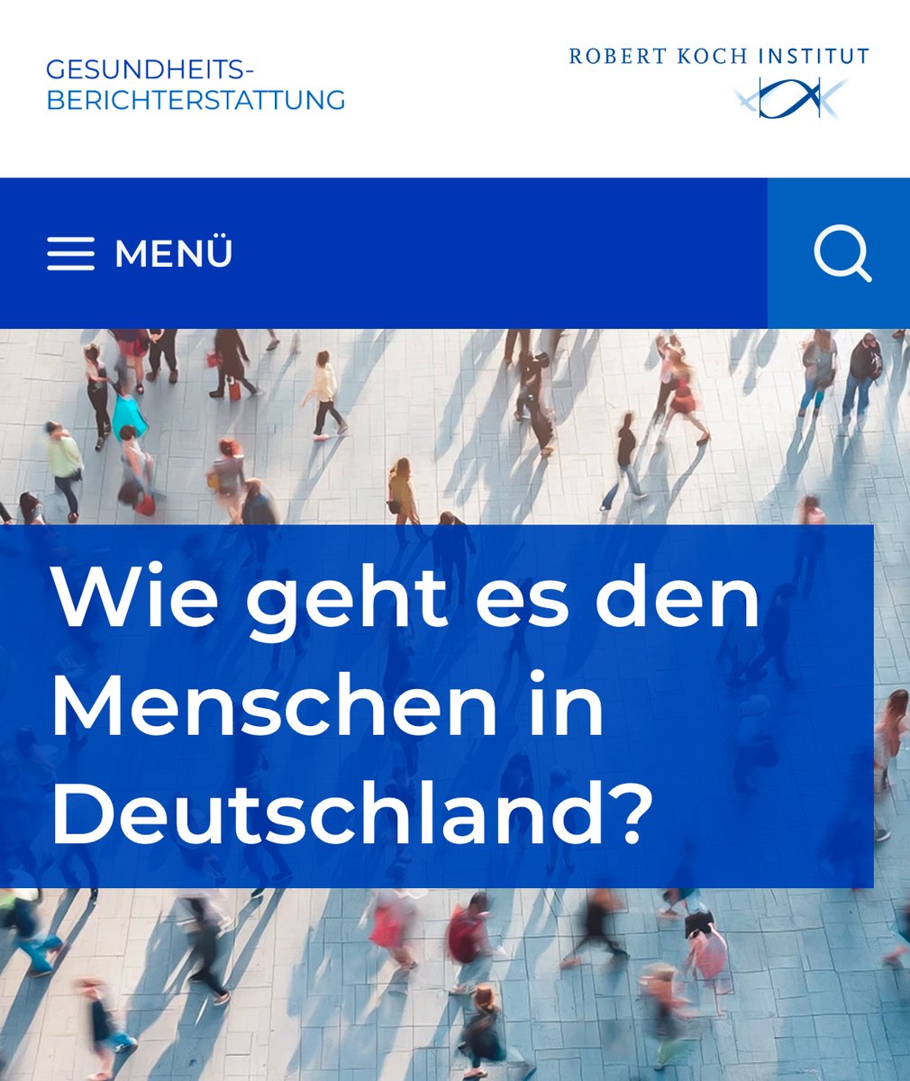 NEU: Das Webportal der #Gesundheitsberichterstattung 🚀
🔗gbe.rki.de

🩺 Im Fokus: Nichtübertragbare Krankheiten wie #Diabetes,  #HerzKreislaufErkrankungen und #Krebs sowie Einflussfaktoren und Versorgung.
☑️ 65 interaktiv visualisierte Indikatoren
☑️ Publikationen
