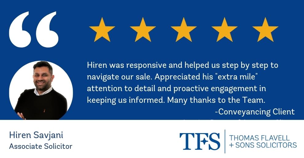 Huge well done to Associate Solicitor Hiren Savjani in our Residential Property department in Hinckley for yet another 5 star review! 🌟👏

If you're moving house soon, then please get in touch with our team who would love to help you! bit.ly/3J2nsJe

#review #fivestar