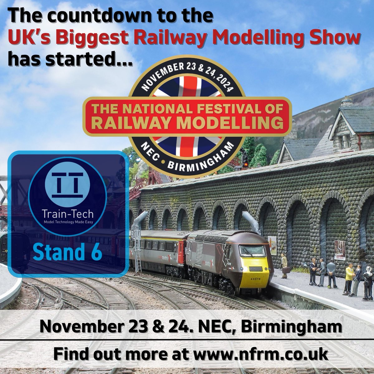 TrainTechGM's tweet photo. We're all set up and ready to go here at The National Festival of Railway Modelling. Come along, say hello and maybe grab yourself a bargain, plus all transactions are including a 10% discount.

You can also get exclusive preview of some new items.

https://t.co/wPnZfG4Wb1 https://t.co/megcjnII5R