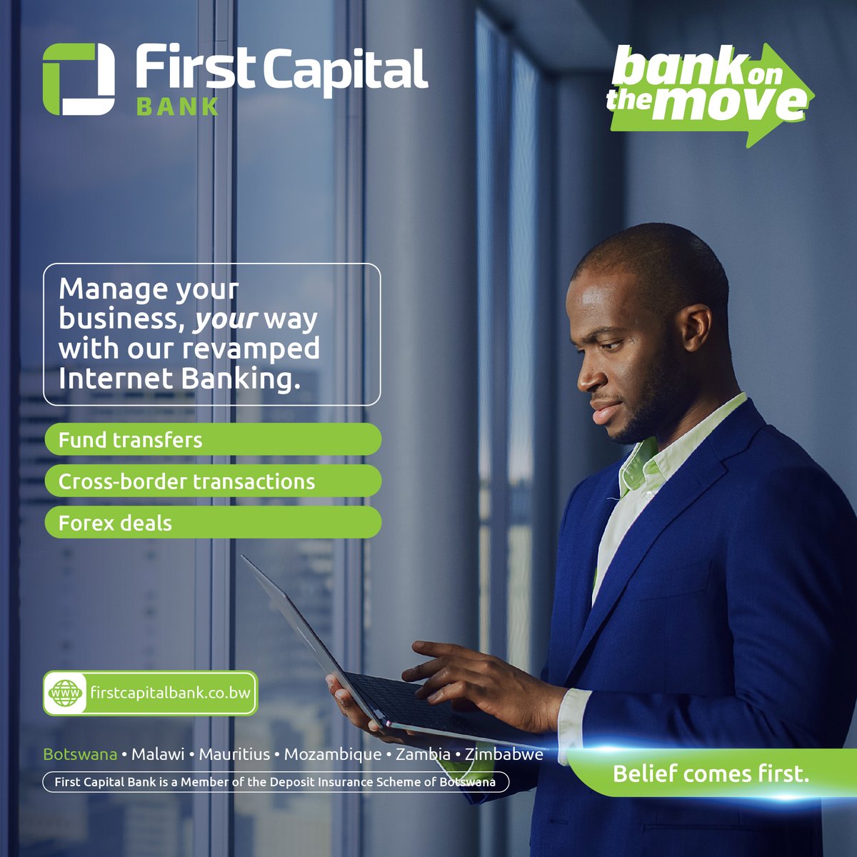 FirstCapital_Bw's tweet image. 🌐 Our #InternetBanking experience just got better! Experience our new &amp;amp; improved platform, designed for seamless, secure, and convenient access anytime, anywhere. Log in today!

onlinefirstcapitalbank.fmbch.com/?page=login-fo…

#BankOnTheMove #BeliefComesFirst #FirstCapitalBank