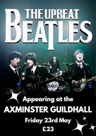 UPBEAT BEATLES - 23RD MAY
The Upbeat Beatles take you on a Magical Mystery Tour through the incredible career of the biggest musical phenomenon the world has ever seen.  

<a href="/UpbeatBeatles/">The Upbeat Beatles</a> <a href="/thebeatles/">The Beatles</a>