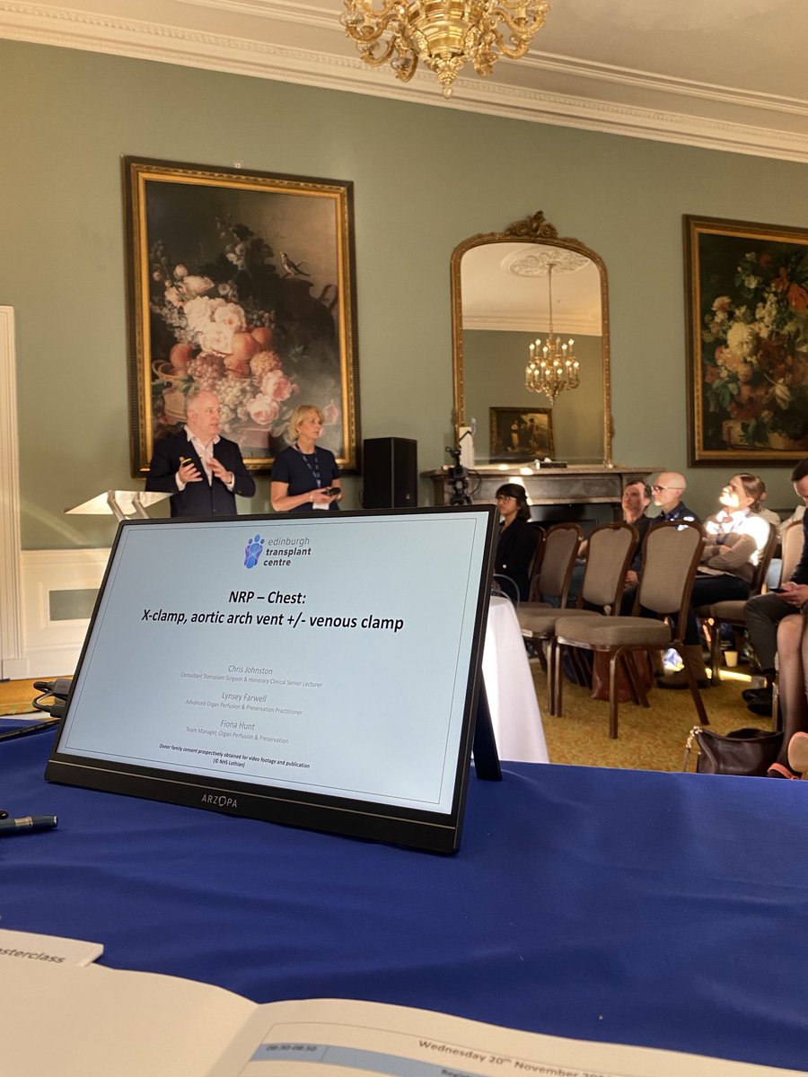 ⁦<a href="/cjcjohnston/">Chris Johnston</a>⁩ and Fiona Hunt presenting at the Edinburgh NRP masterclass with delegates from Finland, Colorado, Sydney and all over the UK ⁦<a href="/BTStransplant/">BTS</a>⁩ @edinsurg #spreadingtheword #organdonation #transplant