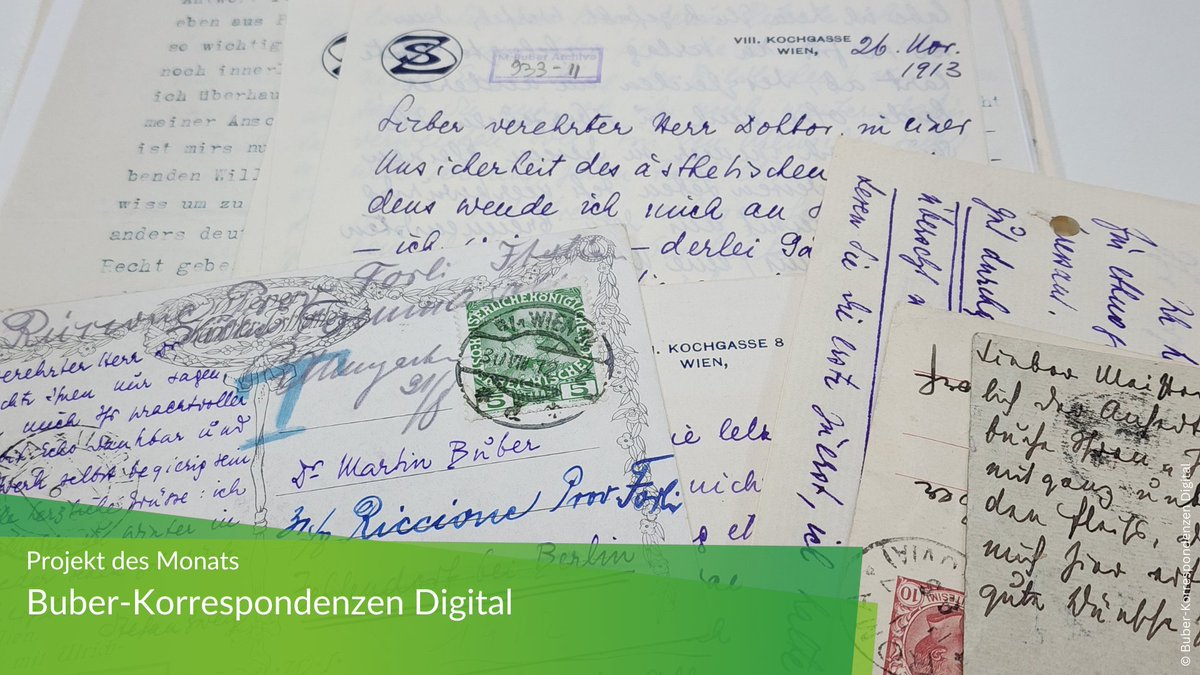 📬Seit 2021 erschließt ein Forschungsprojekt der @adwmainz Martin Bubers Briefwechsel: rund 42.000 Briefe mit 7.000 Adressaten – von Einstein bis Herzl. Ein Einblick in seine Werke, Beziehungen &amp; die Geschichte des 20. Jh. Unser #ProjektdesMonats ➡️ akademienunion.de/forschung/proj…