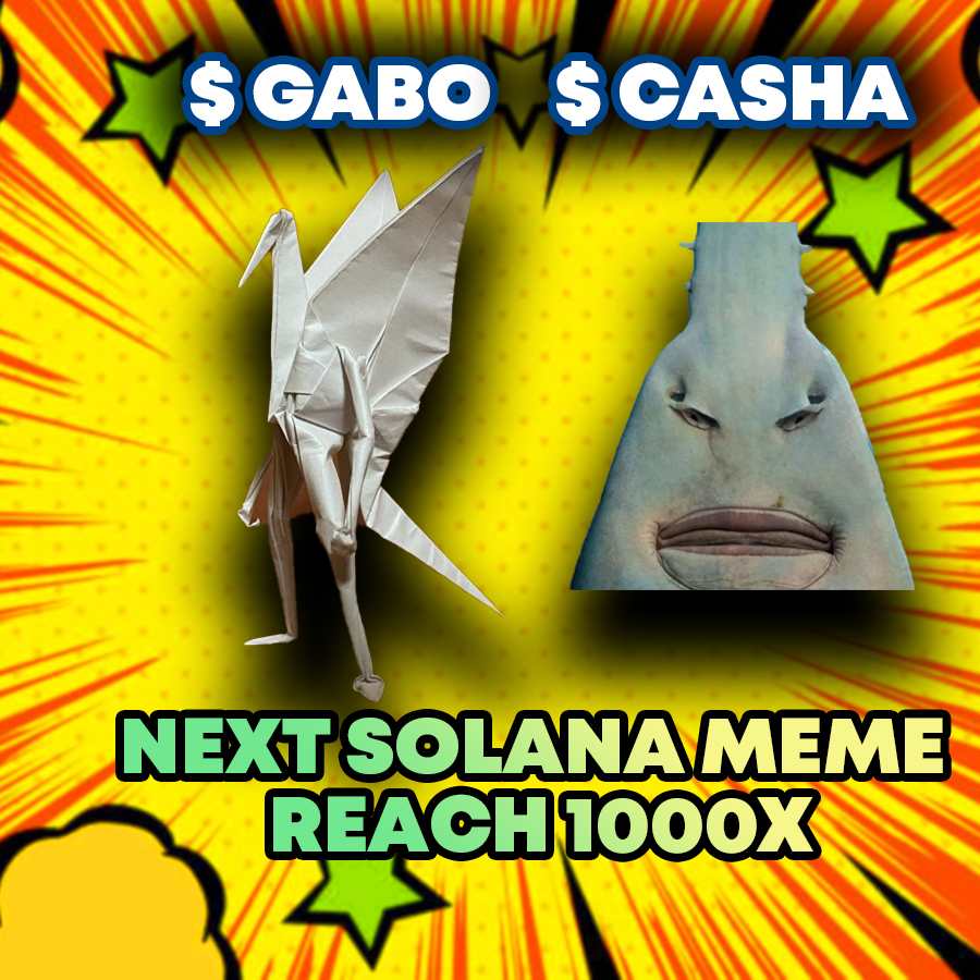 the dynamic duo set to skyrocket 1000x in the solana meme world next month. Get ready to ride the wave of success!a #crypto #GABO #cashappme